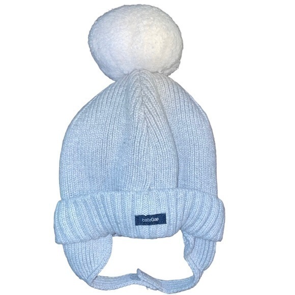 Baby Gap Grey Knit Winter Hat W Pom Pom For Infants Up To 7lb
